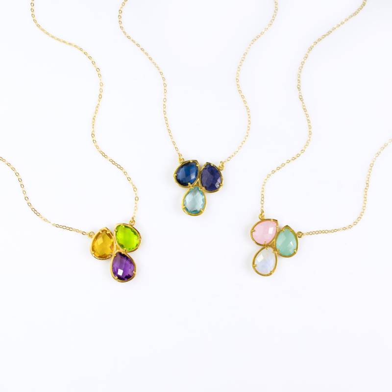 Benutzerdefinierte Mutter Halskette Birthstone Halskette, Drei Kinder Schwester Familie Großmutter Schmuck, Weihnachtsgeschenk Für Mama von DaniqueJewelry