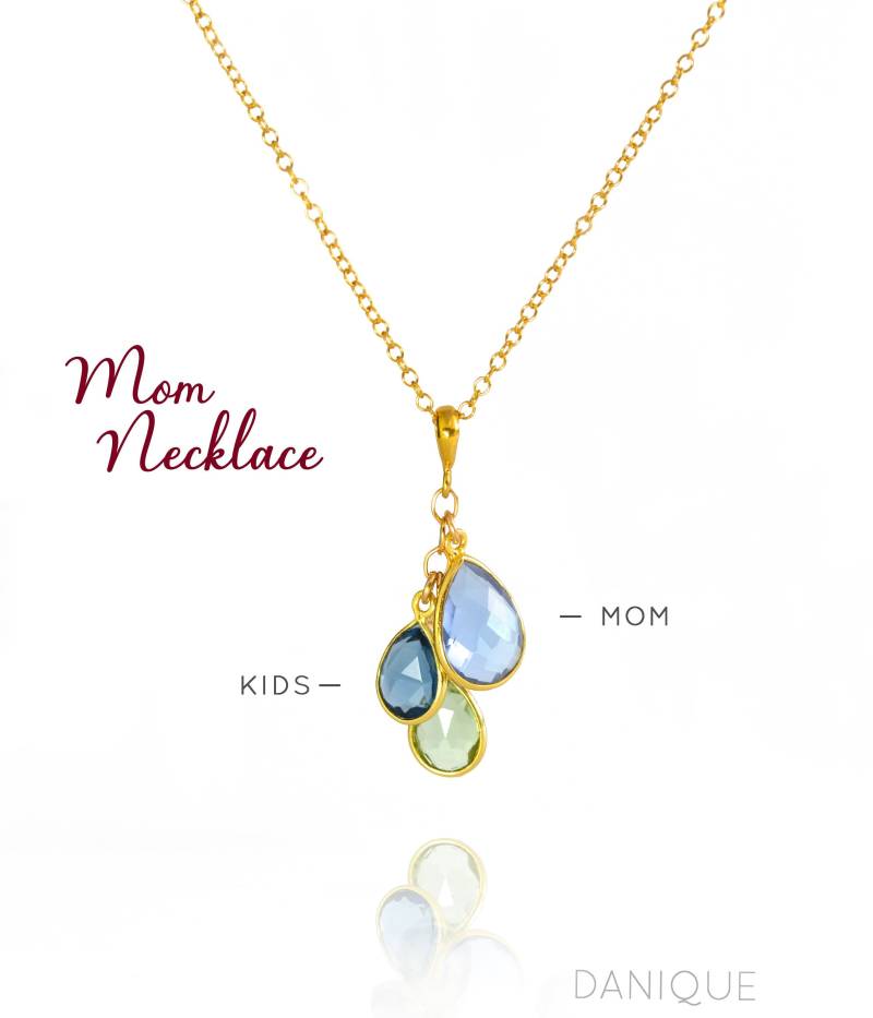Benutzerdefinierte Weihnachtsgeschenk Für Mama Stammbaum Halskette Mutter Birthstone Personalisierter Schmuck Mit Kinder Mom Dad Geschenke von DaniqueJewelry