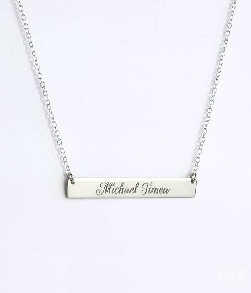 Individuelle Handschrift Bar, Kinder Zeichnung Mom Personalisierte Bar Halskette, Kette Name Custom Gold von DaniqueJewelry