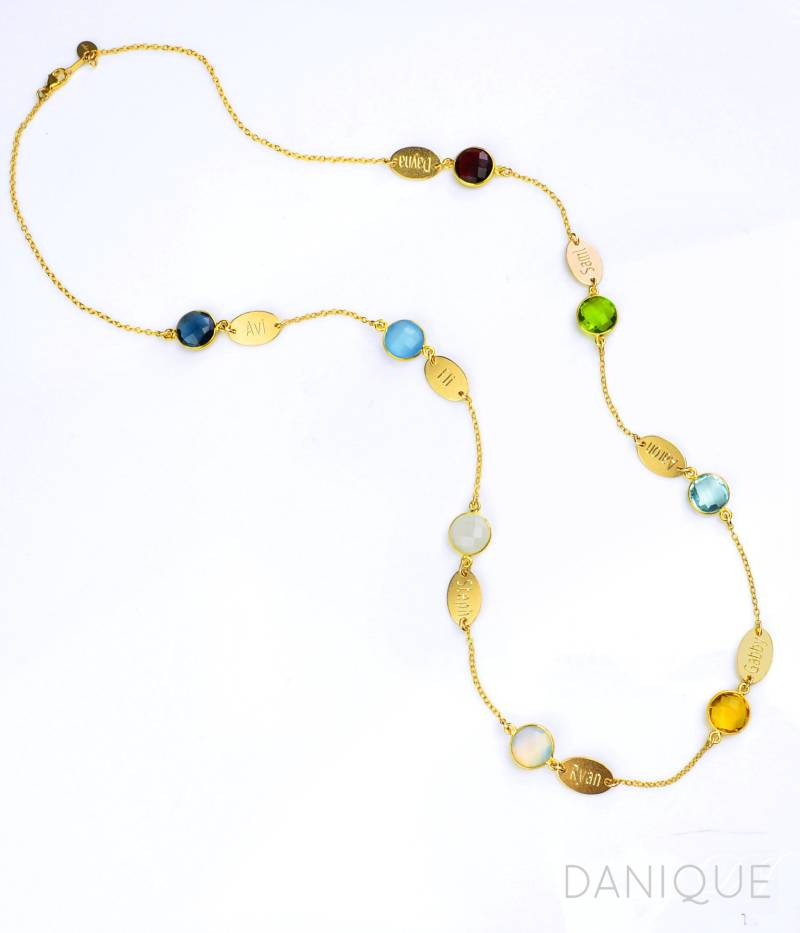 Namens - Und Geburtsstein-Halskette Stammbaum Halskette Personalisierte Mama Geschenkidee Oma Geschenk Für Mutter Schmuck von DaniqueJewelry