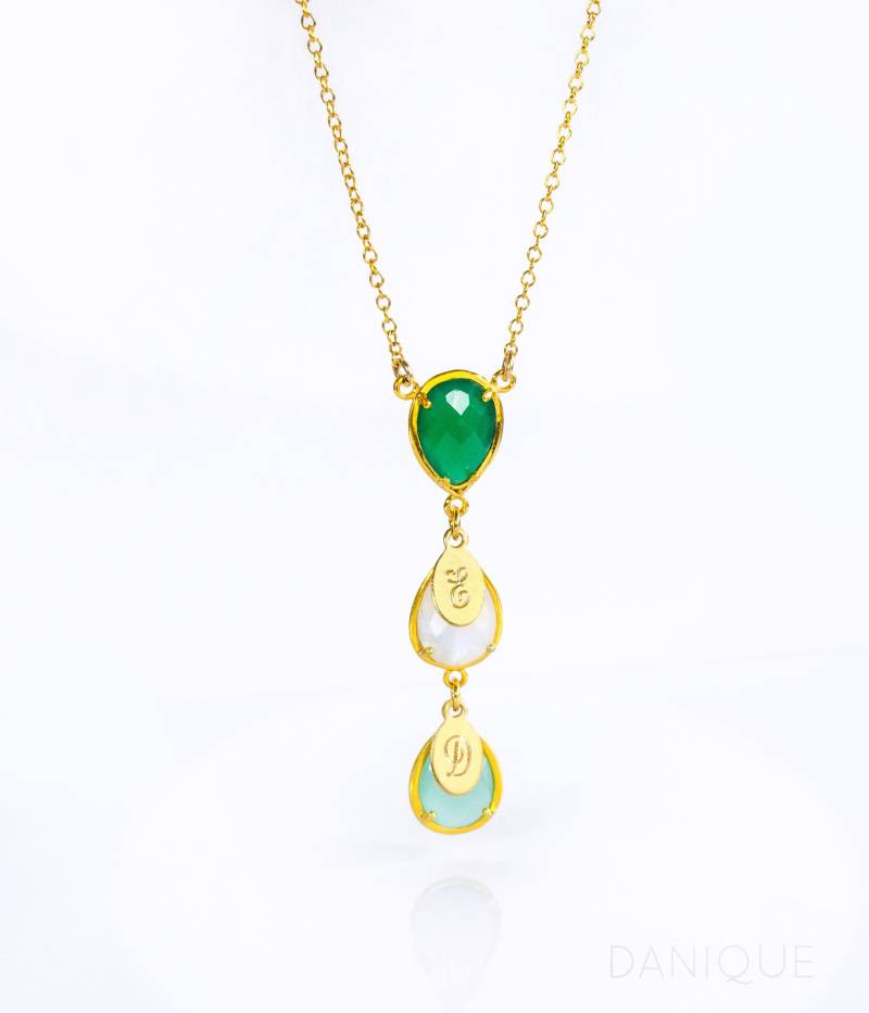 Personalisierte Mutter Halskette Geburtsstein, Tochter Mit Namen, Familien Halskette, Geschenk Für Schwiegermutter von DaniqueJewelry