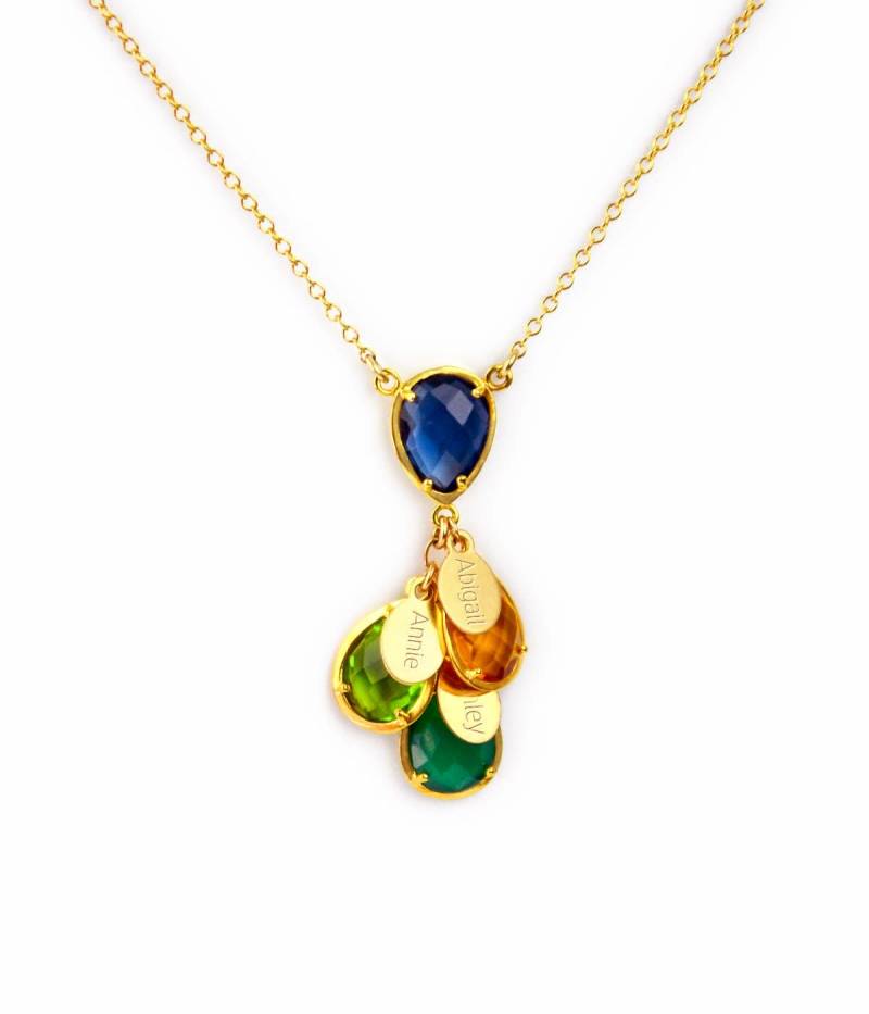 Personalisierte Mutter Halskette Mit Kindern Geburtssteinen Und Namen Geburtsstein, Halskette, Familien Geschenk Für Oma von DaniqueJewelry