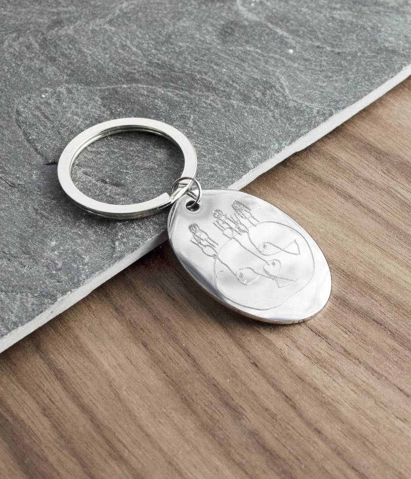 Weihnachtsgeschenk Für Frau, Echte Kinder Zeichnung Keychain, Geschenk Papa Oder Mama Von Gravierte Handschrift Keychain Sie von DaniqueJewelry