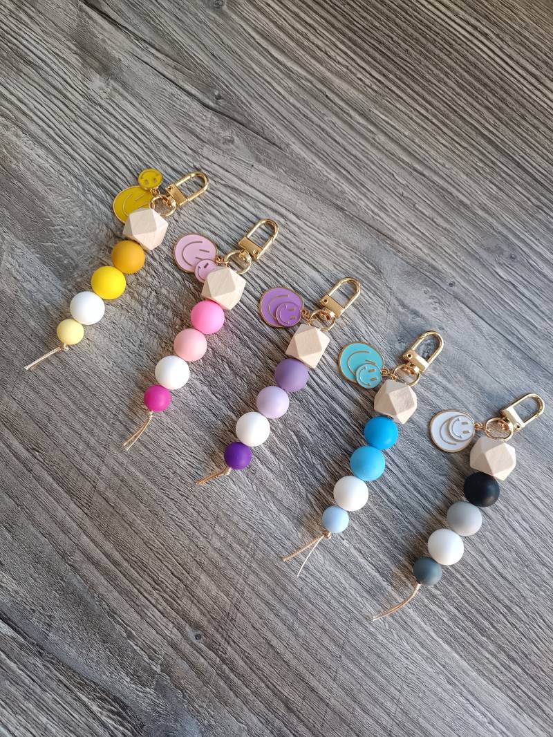 Schlüsselanhänger Smiley | Perlen Schlüsselanhänger Smiley | Perlen von DanisBlumenWelt