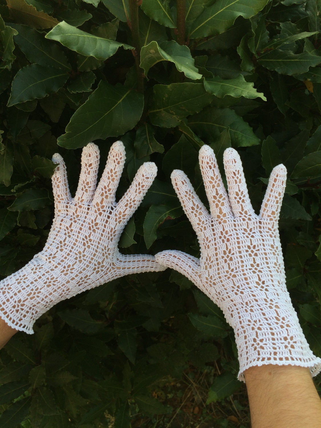 Elegantes Weißes Häkelhandschuhe, Paar, S/M, 100% Baumwolle Elegantes Weißes Häkelhandschuhe, Paar, S/M, 100% Baumwolle von DanisCraftsUK