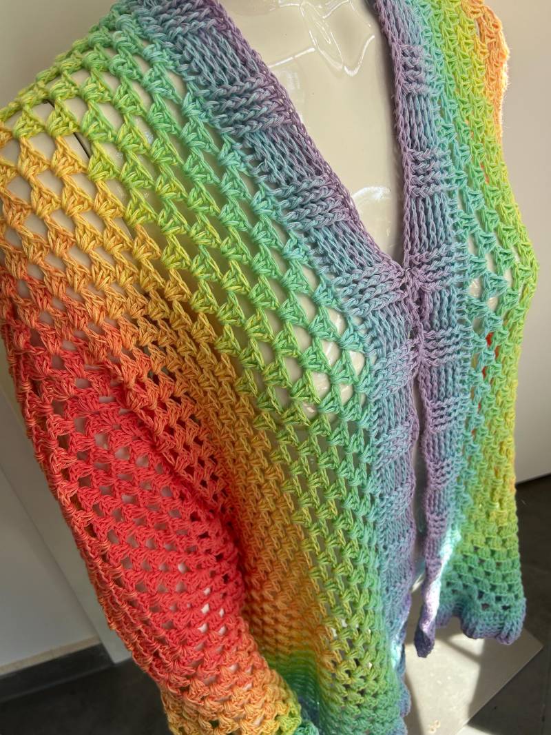 Gehäkelte Hexagon Jacke Gr. 38-44 100% Baumwolle Diy von DanisHaekeltraeume