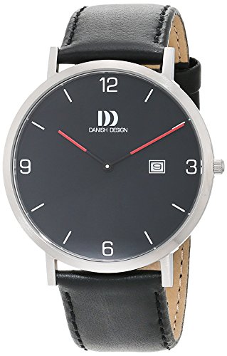 Danish Design Herren Analog Quarz Uhr mit Leder Armband 3314532 von Danish Design