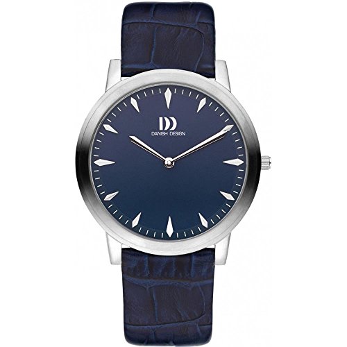 Danish Design Herren-Armbanduhr 40mm Armband Leder Blau Gehäuse Edelstahl Batterie Analog IQ22Q1154 von Danish Design