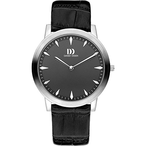 Danish Design Herren-Armbanduhr 40mm Armband Leder Schwarz Gehäuse Edelstahl Batterie Analog IQ14Q1154 von Danish Design