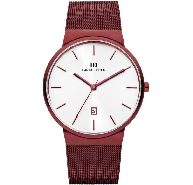 Danish Design Quarzuhr DANISH DESIGN Herren Armbanduhr TÄGE IQ74Q971 rot D.40mm Milanaiseband von Danish Design