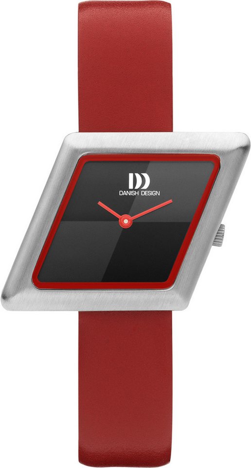 Danish Design Quarzuhr Damenuhren 28x27 Stahl Lederband Frihed Parm Serie 1291 IV16Q1291, Form Raute von Danish Design