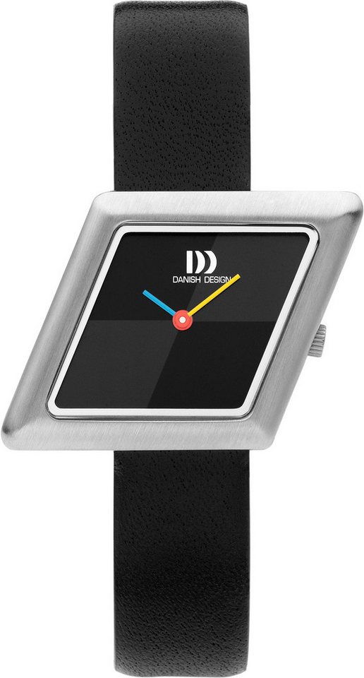 Danish Design Quarzuhr Damenuhren 28x27 Stahl Lederband Frihed Parm Serie 1291 IV16Q1291, Form Raute von Danish Design