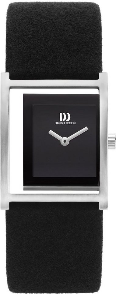 Danish Design Quarzuhr Designuhr eckig PICO Microfaser-Uhrarmband, Dezentrales Zifferblatt von Danish Design