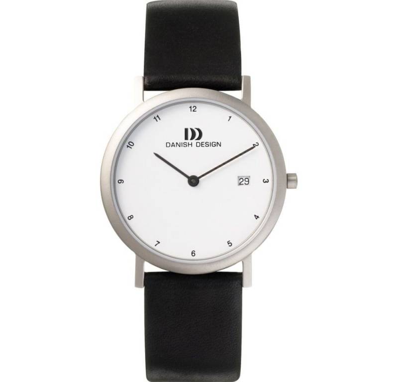 Danish Design Titanuhr DANISH DESIGN Herren Armbanduhr ELBE IQ12Q272 weiß D. 34 mm Lederband von Danish Design
