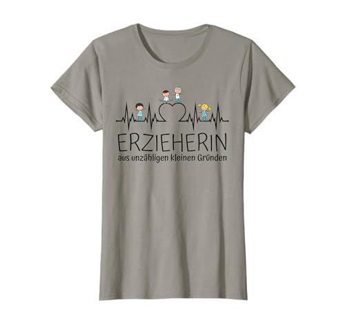 Erzieherin aus unzähligen kleinen Gründen Kinder Herzschlag T-Shirt von Danke Erzieherin Kita Abschied Geschenke Erzieher