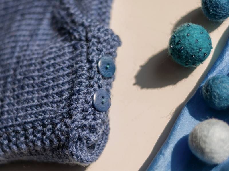 Babypullover Aus Merinowolle in Indigoblau Größe 68 von DankeFuerDasLicht