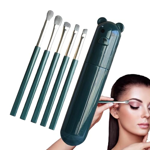 Dankek Augen-Make-up-Pinsel-Set, Augen-Make-up-Pinsel | 5-teiliges ultraweiches Lidschattenpinsel-Set,Professionelle Lidschatten-Make-up-Pinsel mit Etui, Mischpinsel für das Augen-Make-up auf Reisen von Dankek