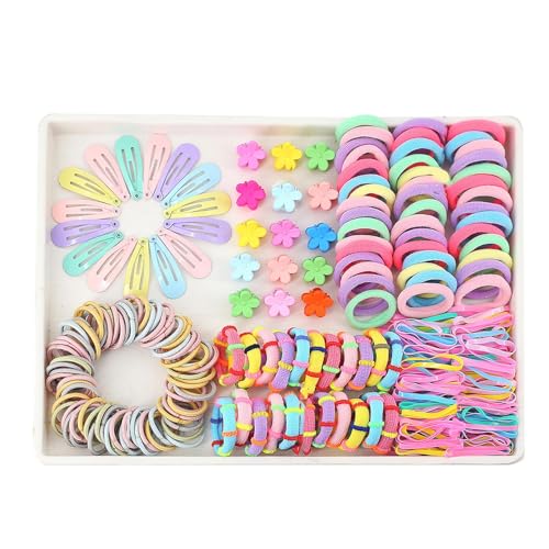 Dankek Bunte Haaraccessoires,Haargummibänder-Set - Haarschmuck-Set für kleine Mädchen - Elastische Pferdeschwanzhalter-Haarbänder, buntes Haar-Accessoires-Set für kleine Mädchen, mehrfarbige von Dankek