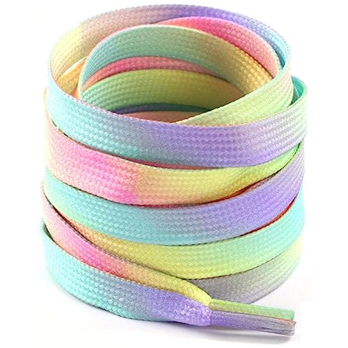 1 Paar Regenbogen Flache Schnürsenkel Sneaker Sport Flacher Schnürsenkel Trainer Shoelaces Schuhe Wandern Wandern Für Männer Frauen Frauen von Danlai