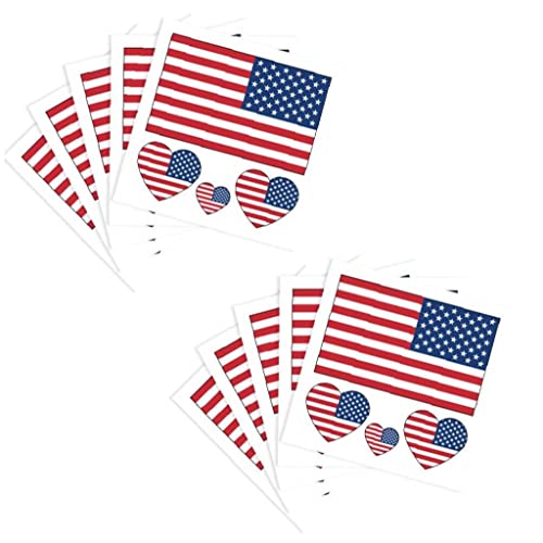 10 Blätter Amerikanische Flagge Temporäre Tattoos Usa Patriotische Partei Unabhängigkeitstag Nationaler Herzaufkleber 4. Juli Körperkunstdekoration Für Gesichtsarm von Danlai