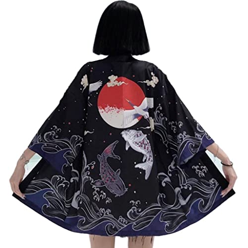 Danlai Japanische Kimono Traditionelle Kleidung Kran Karpfen Anime Kimono -Hemden Haori Yukata Frauen Strickjacke Hemd von Danlai