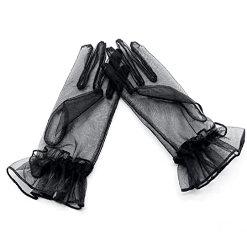 Danlai Kurze Spitze Rüschenhandschuhe Tüll Mesh Semi Sheer Bridal Armbandhandschuhe 1 Paare Höflichkeit Handschuhe Für Hochzeit Abendessen Party Black Mitte Danlai Kurze Spitze Rüschenhandschuhe Tüll Mesh Semi Sheer Bridal Armbandhandschuhe 1 Paare Höflichkeit Handschuhe Für Hochzeit Abendessen Party Black Mitte von Danlai