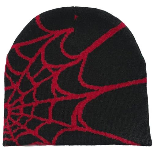 Spider Web Beanie Hut Wolle Gestrickt Hut Y2k Straße Beanie Für Männer Frauen Winter Warme Beanie Mode Hip Hop Schädel Cappe von Danlai