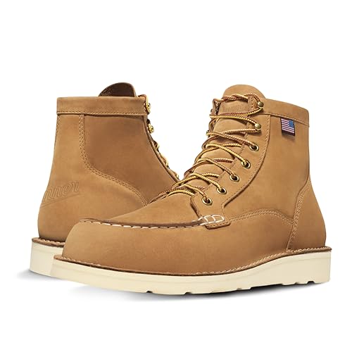 Bull Run Moc Toe Arbeitsstiefel mit Stahlkappe, weizenfarben, 47.5 EU von Danner