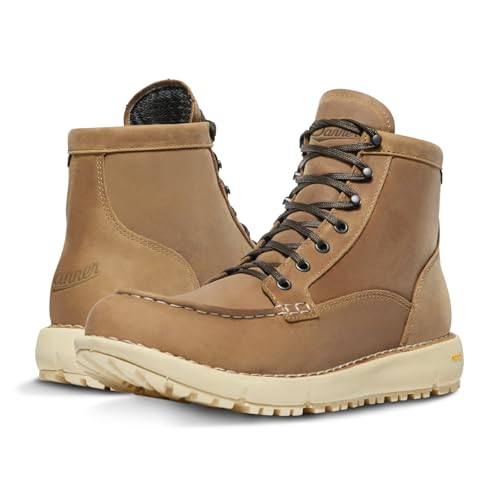 Danner Logger 917 wasserdichte Moc Toe Arbeitsstiefel für Herren - Nubukleder mit atmungsaktiver Gore-Tex, Vibram SPE Zwischensohle und 917 Traktions-Laufsohle, Bone Brown, 42.5 EU von Danner