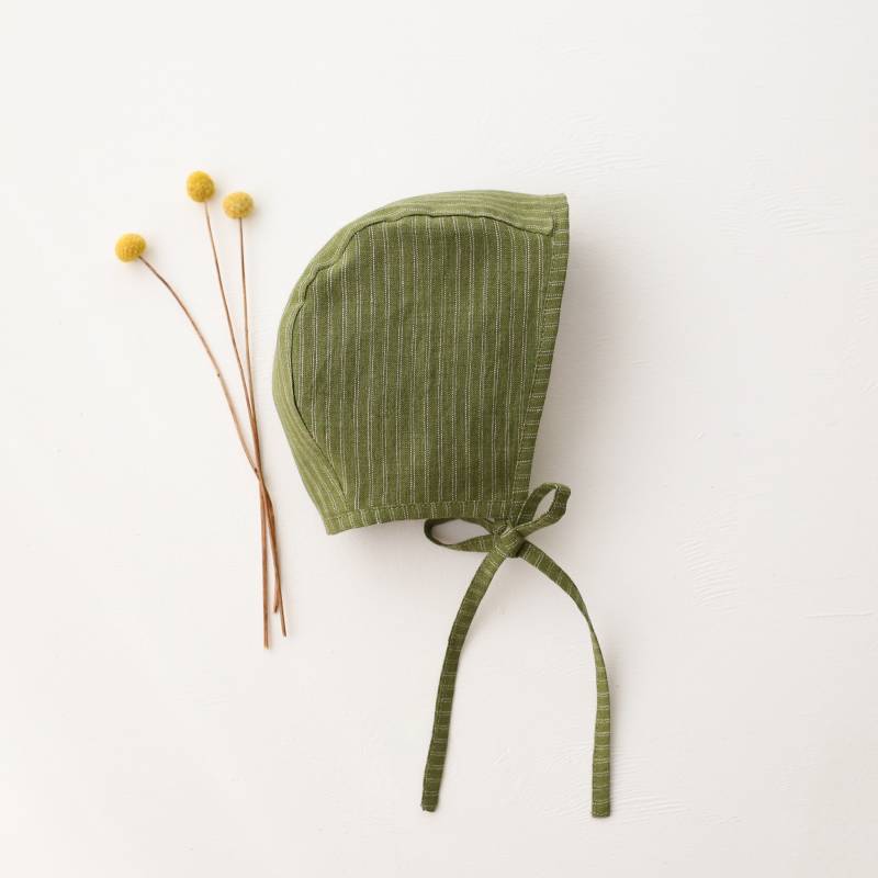 Baby Leinen Krempenmütze | Farbe Grasstripe Baby Leinen Krempenmütze | Farbe Grasstripe von DannieandLilou