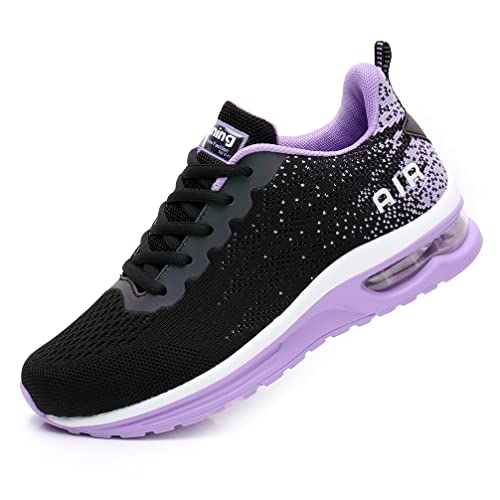 DANNTO Damen Turnschuhe Laufschuhe Atmungsaktiv Sportschuhe Leichte Sneaker für Outdoor Fitness Gym Schuhe (Lila,37) von DANNTO