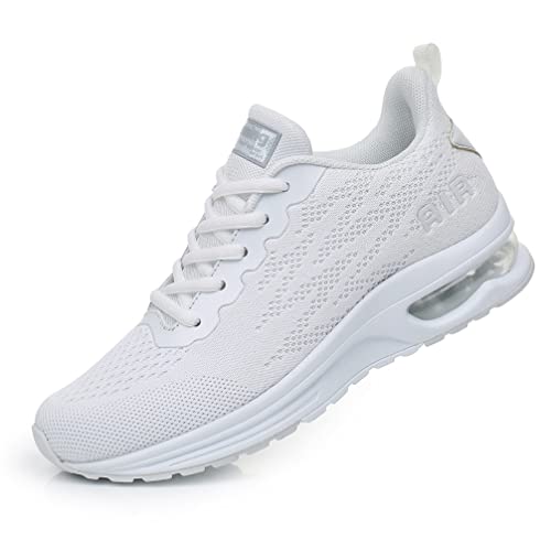 DANNTO Damen Turnschuhe Laufschuhe Atmungsaktiv Sportschuhe Leichte Sneaker für Outdoor Fitness Gym Schuhe (Weiß,38) von DANNTO