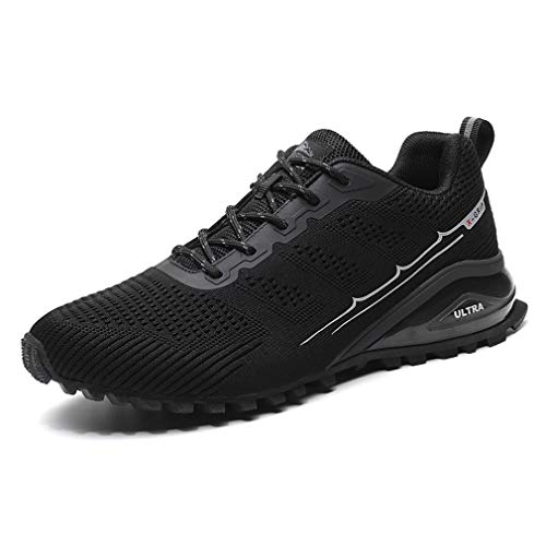 DANNTO Sportschuhe Herren Laufschuhe Turnschuhe Straßenlaufschuhe Atmungsaktiv Gym Sneakers(schwarz,46) von DANNTO