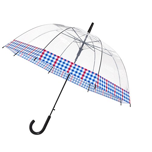 In der Luft der Zeit - Regenschirm Glocke transparent - Kante kariert von Le Monde du Parapluie