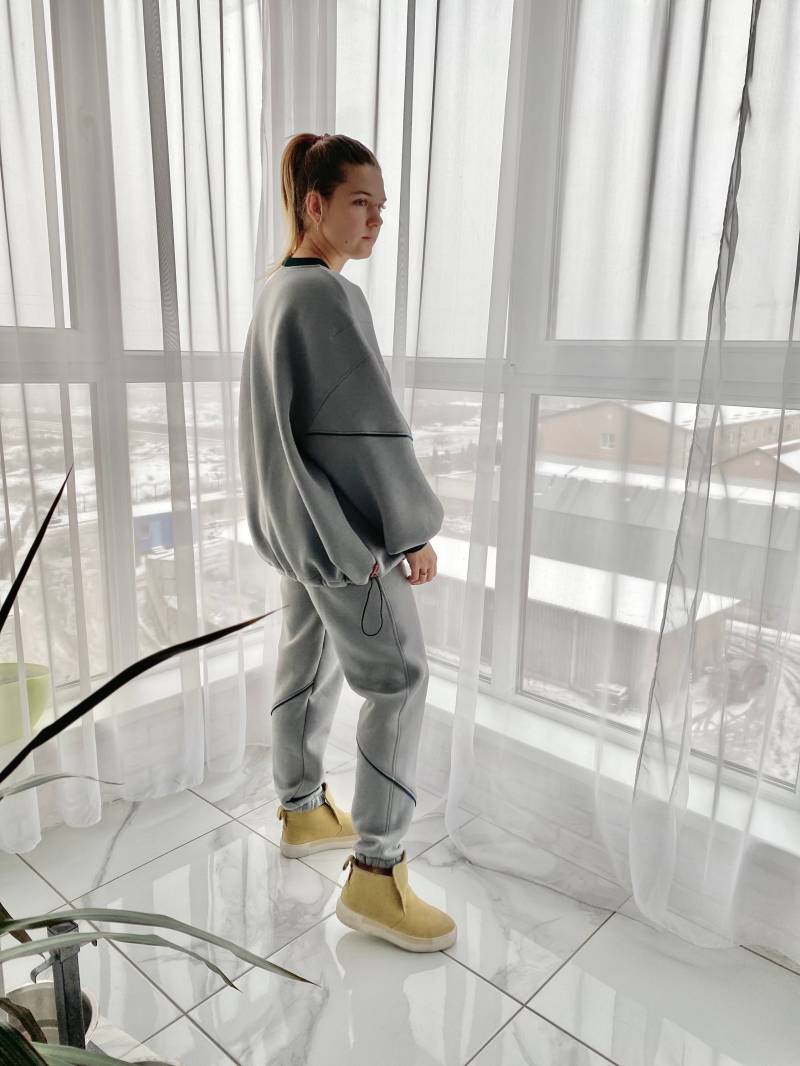 Baumwoll Sweatshirt & Hose Set Lounge Wear Mit Hoher Taille - Benutzerdefinierte Farbe von DansairDesign