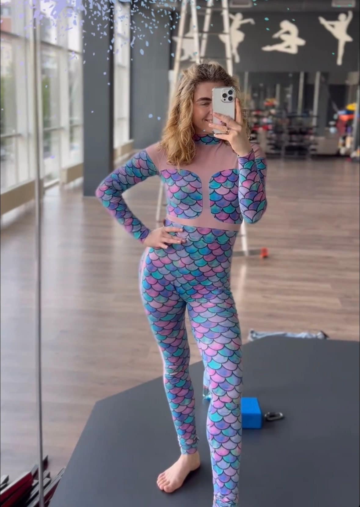 Meerjungfrau Baumwollkostüm, Trikot, Catsuit, Overall, Ganzanzug, Strampler Für Yoga, Pilates, Leichtathletik, Gymnastik, Luftseide von DansairDesign