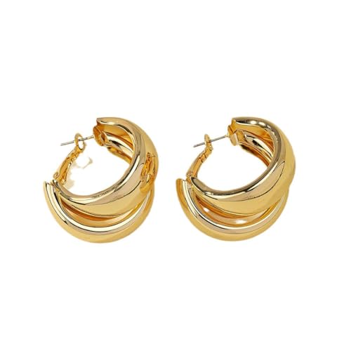 Danshinbow 1Pair Halbrunde Ohrringe Wasser Tropfen Ohr Anhänger Schmuck für Frauen (Goldene) von Danshinbow