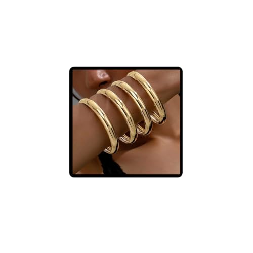 Danshinbow 4 mehrschichtige Punk-Armbänder, stapelbar, Legierung, Schmuck für Damen von Danshinbow