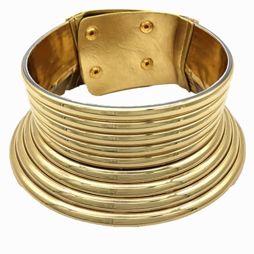 Danshinbow Punk African Choker Halskette Gold Afrika Halsband Halsketten Schmuck Verstellbar für Frauen, Kunststoff von Danshinbow