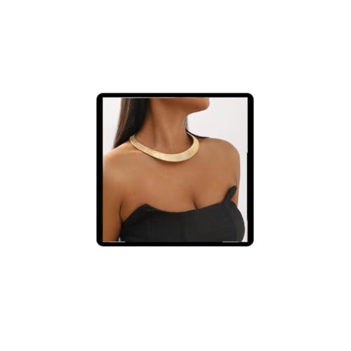 Danshinbow Punk Legierung Choker Halskette Schlange Knochen Clavicle Halsketten Schmuck Einstellbar für Frauen und Mädchen (Gold) von Danshinbow