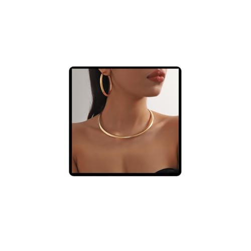 Danshinbow Punk Legierung Kragen und Ohrring Set Öffnung Clavicle Halsketten Ohrringe Einstellbarer Schmuck für Frauen und Mädchen (Gold) von Danshinbow