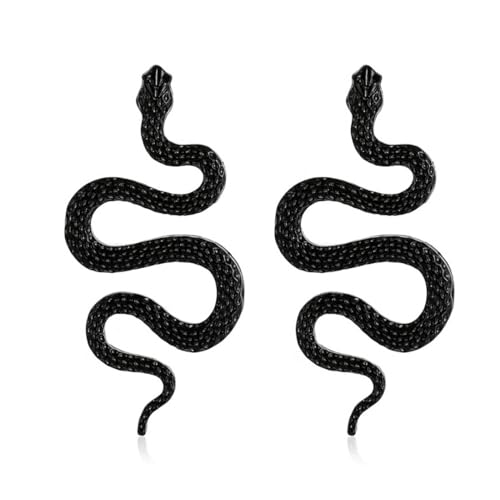 Danshinbow Vintage 1-Paar Schlange Ohrstecker Bend Ohrstecker Tier Schmuck für Frauen und Mädchen (Schwarz) von Danshinbow
