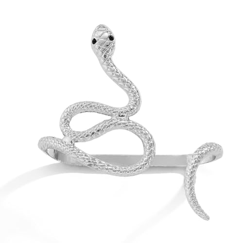 Danshinbow Vintage Single Schlange Armreif Hand Armband Offen Einstellbare Wrap Armband Schlange Palm Manschette Kostüm Schmuck für Frauen Mädchen (Silber) von Danshinbow