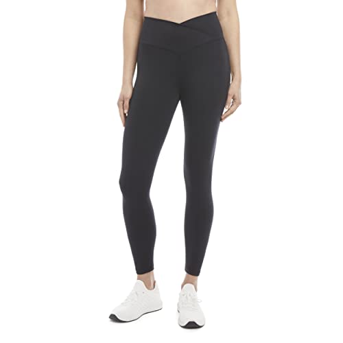 Danskin Damen Crossover Waist 7/8 Leggings, Schwarzsalz, Groß von Danskin