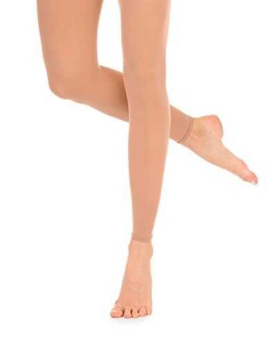 Danskin 711 Damen-Leggings aus Mikrofaser, ohne Füße, Klassisches Hellbraun, C-D von Danskin