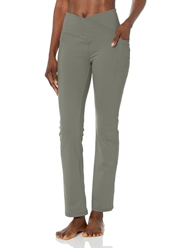 Danskin Damen-Yogahose mit überkreuzter Taille, Agave-Grün, Groß von Danskin