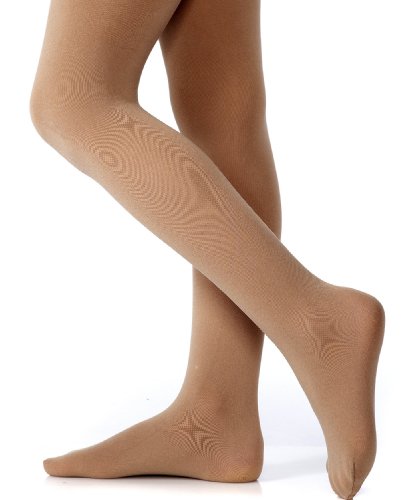 Danskin Mädchen Kompressionsstrümpfe aus Mikrofaser - Beige - Mittlere (6X-7) von Danskin