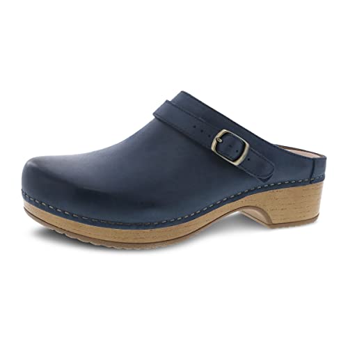 Dansko Berry Slip-On Mule Clogs für Damen - Memory Foam und Arch Support für ganztägigen Komfort und Unterstützung - Leichtes EVA Oustole für lang anhaltendes Tragen, Marineblau, 38.5/39 EU von Dansko