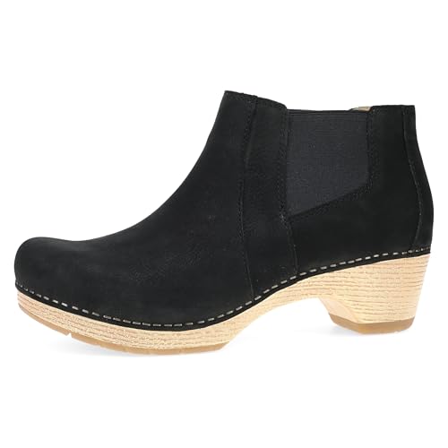 Dansko Chelsea Ankle Clog Boot Lane Bootie für Damen mit doppeltem Gore für einfaches Tragen und gepolsterten, energierückführenden Fußbetten, Schwarz, 10.5-11 von Dansko