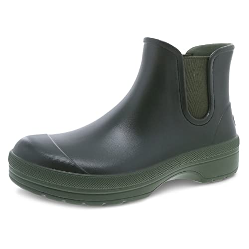 Dansko Damen Karmel Regenstiefel - Komfort, Fußgewölbeunterstützung, wasserdichter Stiefel zum Überziehen, Grün , 37.5/38 EU von Dansko